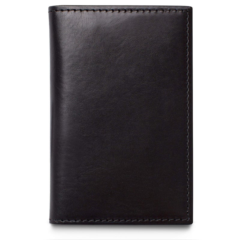 Bosca Men's Leather Card Holder Wallet â€“ Italian Full Grain Vegetable Tanned Credit Card Case â€“ 6 Card Slots, 2 Receipt Wells â€“ Classic Glossy Finish â€“ Gift-Ready Packaging - Black - Image 5